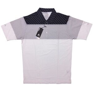 ANTIGUA GOLF Performance Polo Shirt Valley Brook CC Gray Striped Medium M ~ New